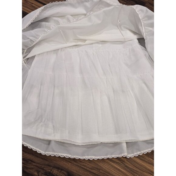 White Lace Petticoat Tulle Underskirt Side Closure 26” Waist Small - Picture 4 of 10